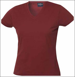 Dame-T-Shirt-med-V-udsk�ring